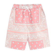 Men Boho Drawstring Waist Paisley Print Summer Beach Shorts Leisure Male Bottoms