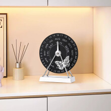Vintage Industrial Rotating Perpetual Desk Calendar – Retro Metal Date Display for Home Office, Shelf Decor & Workspace, Compatible with Classic