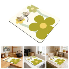 Tapis de table à motif floral, essuie-vaisselle à séchage rapide et absorbant avec dos antidérapant (40,6 x 50,8 cm)
