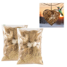 Handmade Fiber Bird Nesting Heart Bird Nesting Material Holder Winter Shelter For Wild Birds For Garden Art Birdhouse Outside For Birds Lovers 2Pcs