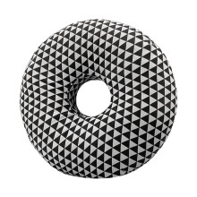 Donut Pillow Ear Piercing Pillow with Removable Pillowcase, Neck Head Support, O Black