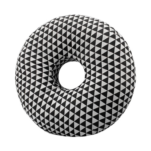 Donut Pillow Ear Piercing Pillow with Removable Pillowcase, Neck Head Support, O Black