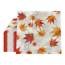 20er-Packung orangefarbene Papierservietten mit Ahornblattmuster, 16,5 x 16,5 cm