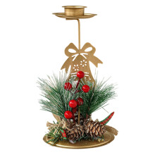 Weihnachtskerzenhalter-Set, festliche Tischdekoration aus Metall im traditionellen und modernen Design, für eine warme Atmosphäre