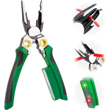 8 in 1 Wire Stripper With Voltage Tester – Electrician Tools Wire Stripper Tool 12–250V AC/DC Dual Alarm Detector for Home & Professional Use