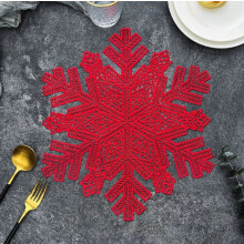 2 pcs Arrow Snowflake Hollow Christmas Placemats, Non-Slip Insulated Table Mats, Compatible with European/Western Dining