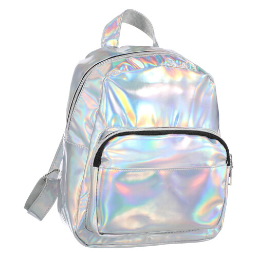 chic holo rucksack schultasche für mädchen grau 2