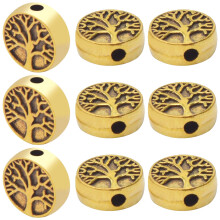 60 perline antiche Albero della Vita, perline distanziatrici miste, componenti in metallo per la creazione di gioielli e collane, oro antico