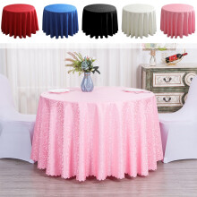 Nappe ronde jacquard 180 cm, en polyester sans couture, élégante décoration de table pour mariages, hôtels, banquets et fêtes.