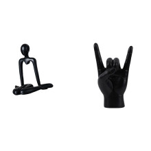 Figurine décorative abstraite représentant un penseur, idéale pour une chambre, une étagère, une armoire ou une cheminée – Un geste créatif