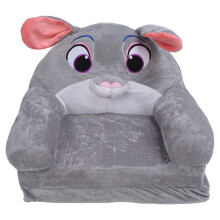 Sofá-cama infantil dobrável com estampa de coelho, pelúcia macia, conforto em duas camadas, apoios de braço, ideal para sala de jogos ou quarto,