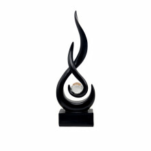 Sculpture de flamme : Décoration artistique en résine en forme de flamme, idéale pour la maison, un casier à vin, un bureau ou une bibliothèque.