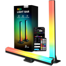 Barre lumineuse IC de 12,6 pouces pour rétroéclairage TV/moniteurs de 55 pouces et moins – 16 millions de couleurs, synchronisation musicale,