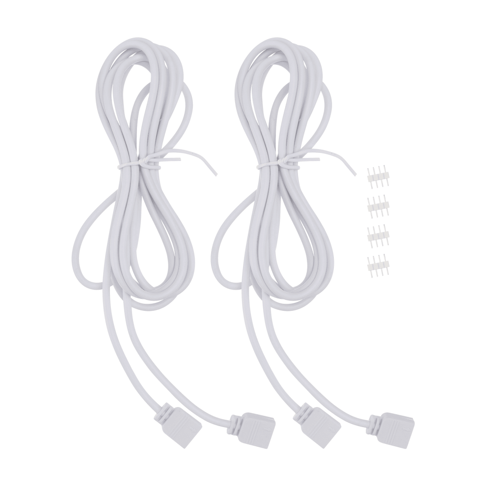 4-Pack Rgb Extension Cables For Smd 5050 3528 Led Strip Lights, Easy Connection Without Soldering White 9353595609204