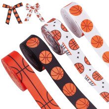 Panglici de baschet de 7/8" (4 stiluri), grosgrain din poliester pentru sport, păr, cadouri, meșteșuguri, cusut și decorațiuni pentru petreceri
