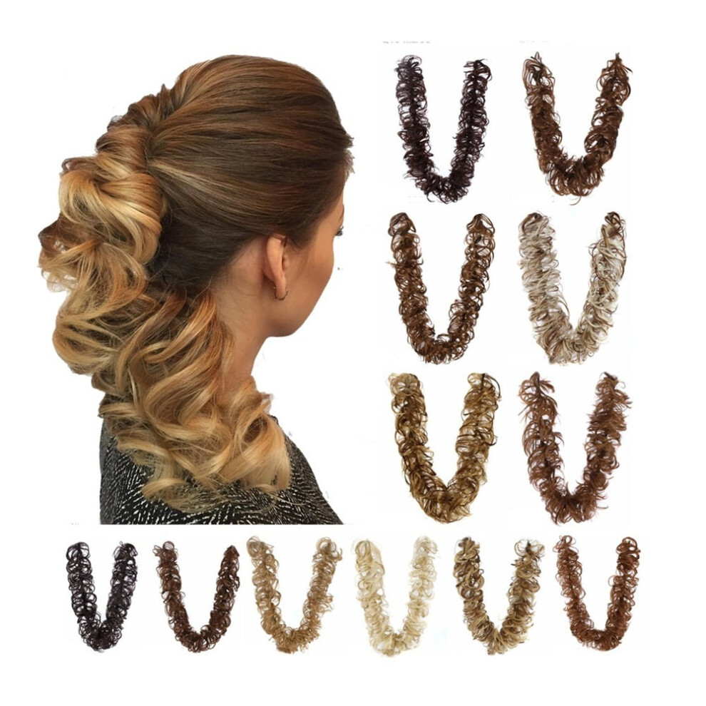 Unisex Synthetic Messy Long Hair Bun Wrap Around Curly Hairpieces Diy Updo Chignon Ponytails Hair Extensions