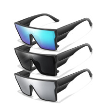 Unisex zonnebril met plat montuur, getinte en gepolariseerde glazen, sportbril voor buitenactiviteiten zoals fietsen, hardlopen, vissen en autorijden.
