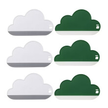 Lot de 6 grattoirs Ă nuages verts et blancs pour un nettoyage durable