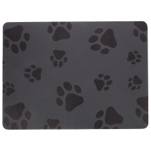 Dark Grey Absorbent Dog Bowl Mat for Food and Water, Scratch Resistant Pet Feeding Mat