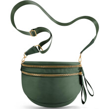 Umhängetasche für Damen, große Nylon-Bauchtasche in Übergröße, Gürteltasche für Damen auf Reisen, Grün