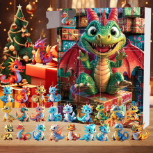 Calendrier de l'Avent 2025 Dragon Volant – Coffret de 24 décorations en acrylique, thème dragon, coffret cadeau, compatible avec les calendriers