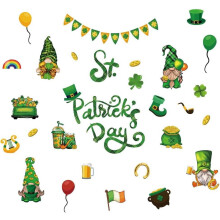 St. Patricks dag vægklistermærker kløvere nisser skræl