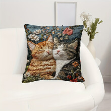 Housse de coussin décorative améliorée à motif tête de cheval 45x45cm, douce, avec motifs équestres, pour canapé, lit et décoration