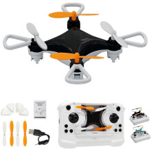 Mini Drone for All Ages: Easy Stunts, 360 Flips, LED Lights, One-Touch Takeoff – Beginner-Friendly Indoor Quadcopter (Black)
