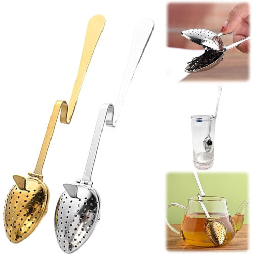 Stainless Steel Tea Diffuser, 2025 Loose Leaf Tea Infuser with Long Handle & Universal Mesh, 2pcs