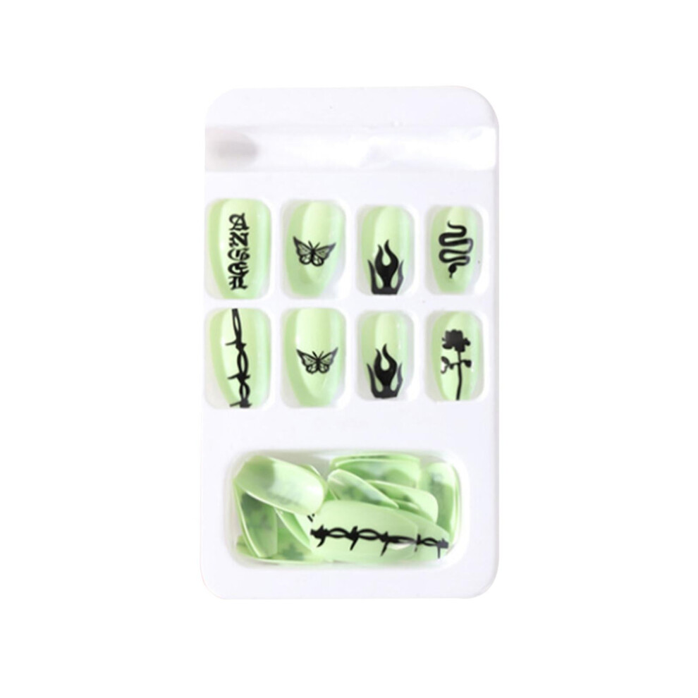 Clear Acrylic Fake Nail Tips Coffin/Ballerina Shape 24PCS