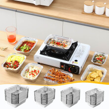 50PCS 8x6" Disposable Aluminum Foil Baking Pans for Cakes, Brownies, Bread, Lasagna, Roasting, Grilling & Food Storage