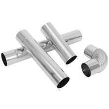 4Pcs Stainless Steel Pellet Stove Pipe Kit with Elbow for Home Fireplace Exhaust