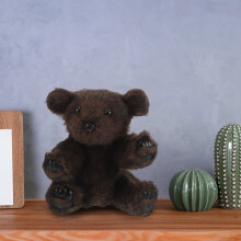 Cute Brown Bear Plush Toy Soft Stuffed Animal for Home with Adjustable Limbs and Adorable Design