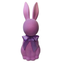 Flocked Bunny Tabletop Decoration, Dark Purple, 18", Easter Decors by