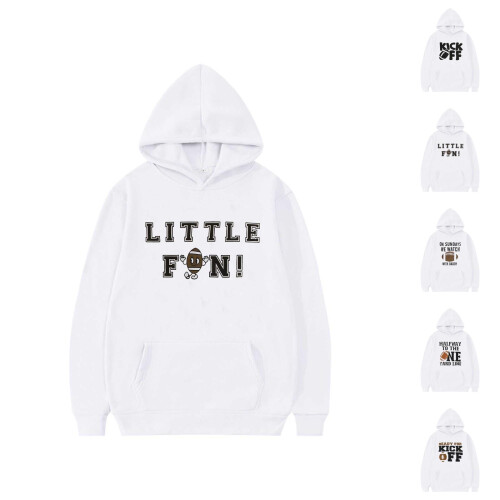 Kids hoodie long sleeve rugby print warm pullover