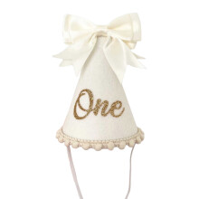 Stylish Baby Birthday Hat Headgear Lovely Bowknot Charm Feature Soft Fabric for Ages 1 Year Kids