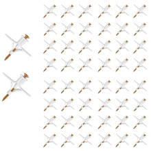 Screw 100pcs Hollow-Wall Anchors, Drywall Anchor kit with Screws, Self-Drilling Hollow Wall Anchor, Grey, 65Lbs