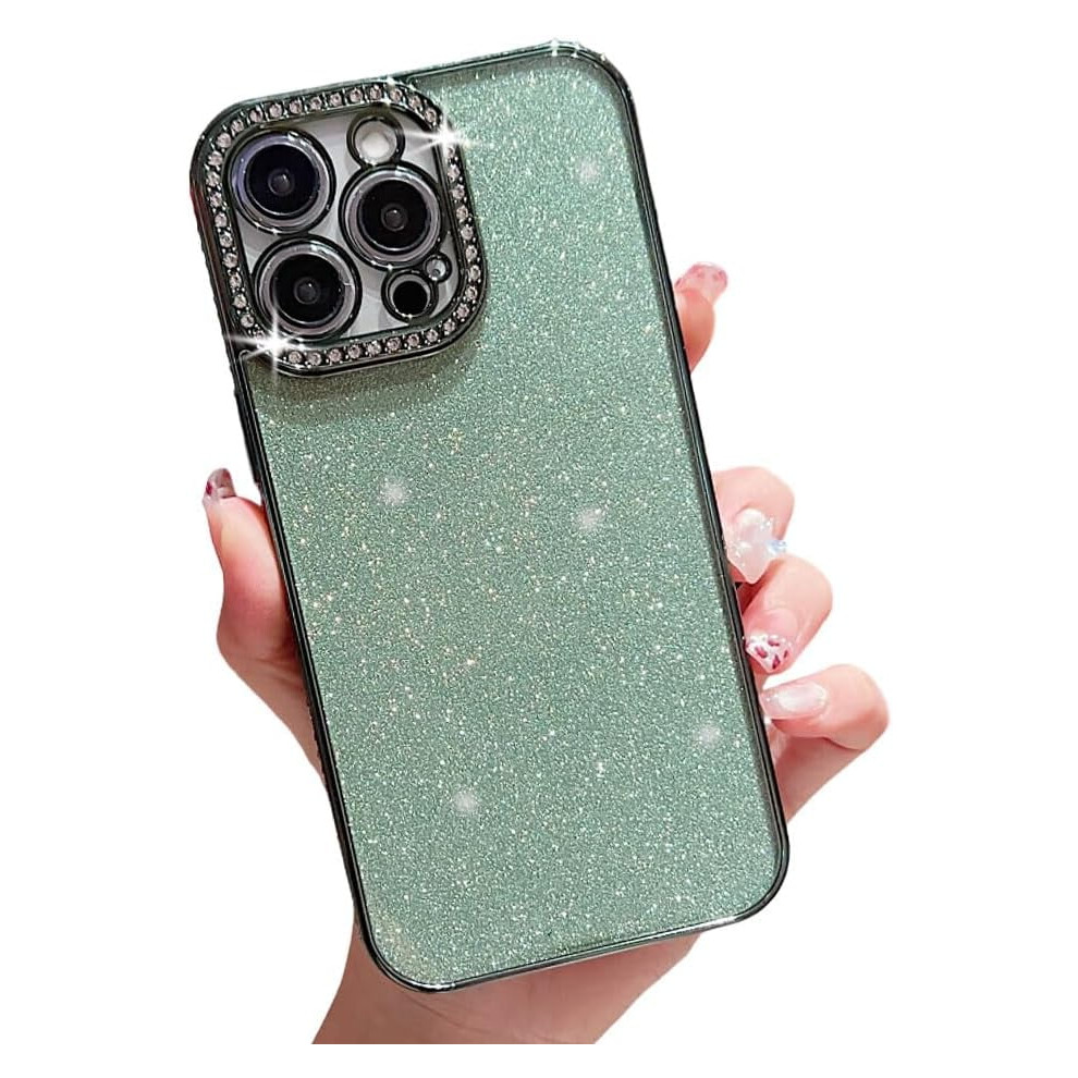 Iphone 14 Pro Crystal Rhinestone Shockproof Case Green 913466592371