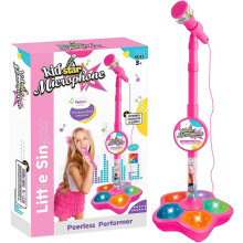 Star Microphone Toy with Stand and Lights 1pc