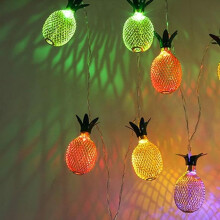 Guirlande lumineuse ananas, guirlande lumineuse LED féérique à piles pour décorations de fêtes, mariages, Noël et anniversaires