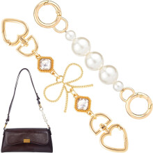 2 count Bag Extender Chain, Extender Chains, Purse Strap Replacement, Wallet Extender Chain Decoration for Purses, Bags, Wallet (+Rhinestone)