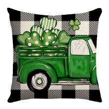 Taie d'oreiller imprimée à motif irlandais, housse de coussin en lin pour salon, canapé, chambre, décoration de vacances pour la maison