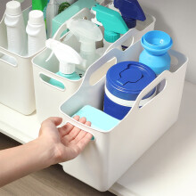 Household Plastic Sundries Storage Basket Transparent Rectangular Small Basket for Desktop and Bathroom