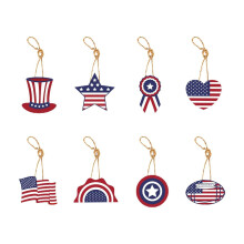 Lot de 8 pendentifs décoratifs pour une fête sur le thème de l'indépendance américaine, design patriotique, faciles à installer pour les