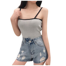 Women's halter tank top double lined backless crop top