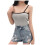 Women's halter tank top double lined backless crop top 1