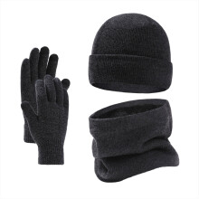 Ensemble chaud 3 pièces en maille : gants, bonnet et écharpe – Idéal pour les adolescents, par temps froid et comme cadeau de Noël