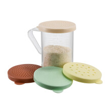 Récipient à drague transparent de 283 ml (10 oz) avec couvercles à pression sécurisés, 4 couvercles multicolores inclus, homologué pour un