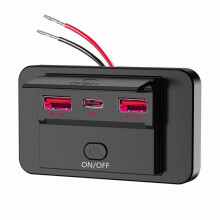 Double QC3.0 USB & PD3.0 Type C Car Charger 12V-24V, Waterproof Quick Charging Socket for Vehicle Trucks Travel Business
