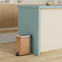 Poubelle mince or rose avec couvercle 1,6 gallon